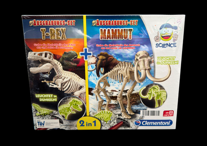T. rex und Mammut Ausgrabungs-Set mit Leuchteffekt, Spielzeug ab 8 Jahren