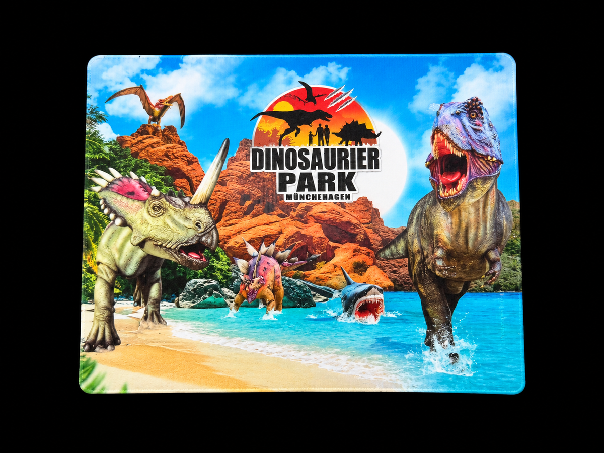 Magnet mit Dinosaurier-Park Logo, 7 x 9 cm